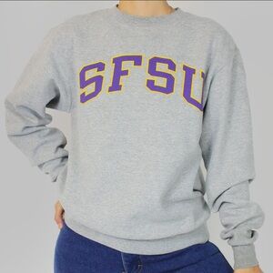 Vintage 90s Champion Crewneck Sweatshirt Gray Small SFSU